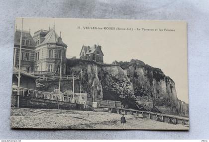 O447, Cpa 1924, Veules les Roses, la terrasse et les falaises, Seine Maritime 76
