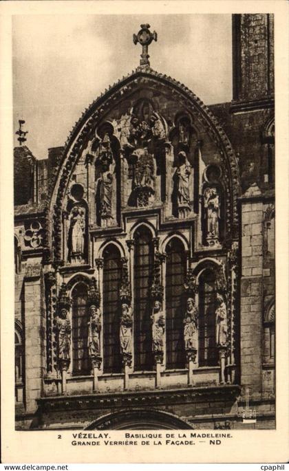 CPA Vezelay Basilique De la Madeleine Grande Verriere De la Facade