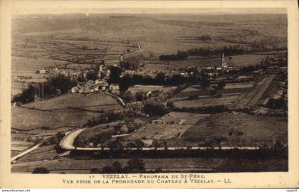 CPA Vezelay Panorama De St Pere Vue prise de la promenade du chateau a Vezelay