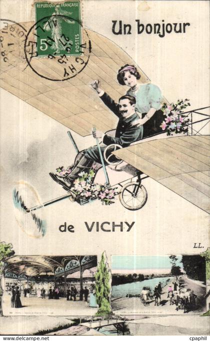 Vichy - Un Bonjour de Vichy - Avion - Aeroplane CPA