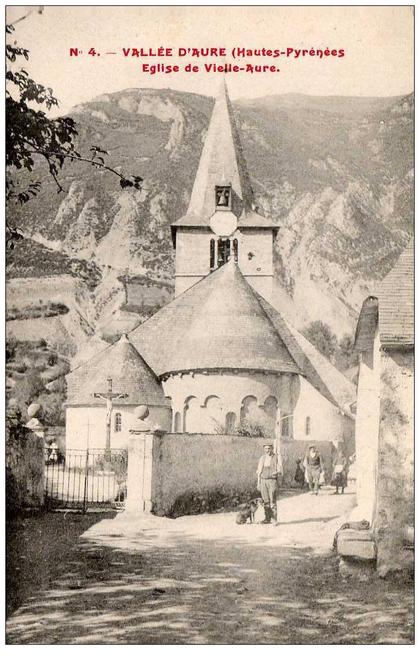 65 VIELLE AURE Eglise, animée, Vallée Aure, Hautes Pyrénées, ed ? 4, 190?