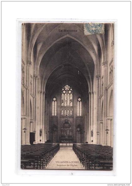 53 VILLAINES LA JUHEL Eglise, Intérieur, ed Brossier, Mayenne, 1905