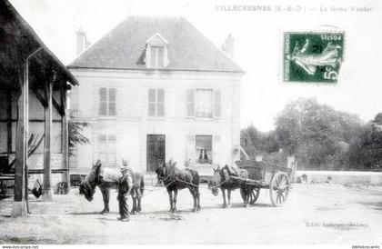 D94 VAL DE MARNE - VILLECRESNES - VUE ANIMEE DE LA FERME VANDAR + ATTELAGE