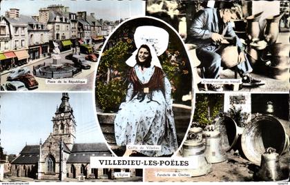 CPA Villedieu Les Poeles place de la Republique
