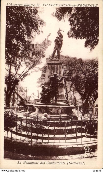 Villefranche de Rouergue CPA Le monument des Combattants 1870 1871