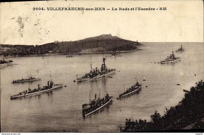 CPA Villefranche Sur Mer La rade et l'escadre Bateaux