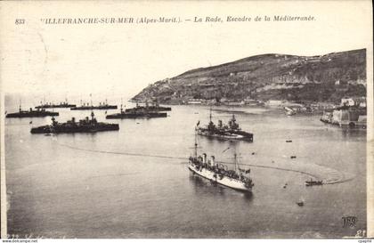CPA Villefranche Sur Mer La Rade La rade Escadre de la Mediterranee Bateaux