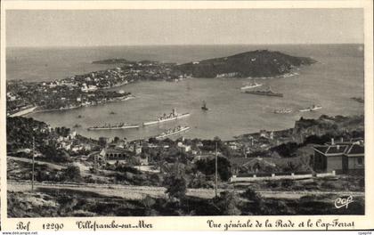 CPA Villefranche Sur Mer Vue Generale De La Rade Et Le Cap Ferrat