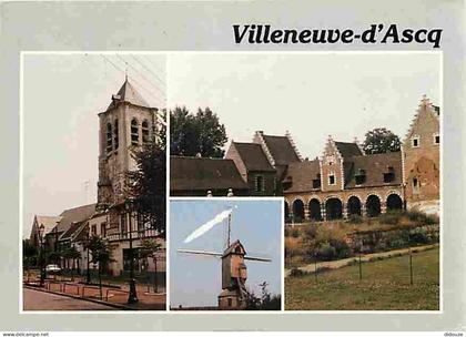 Carte Postale - 59 - Villeneuve d'Ascq - Multivues - Moulin à Vent - Flamme Postale - CPM - Voir Scans Recto-Verso - Pos