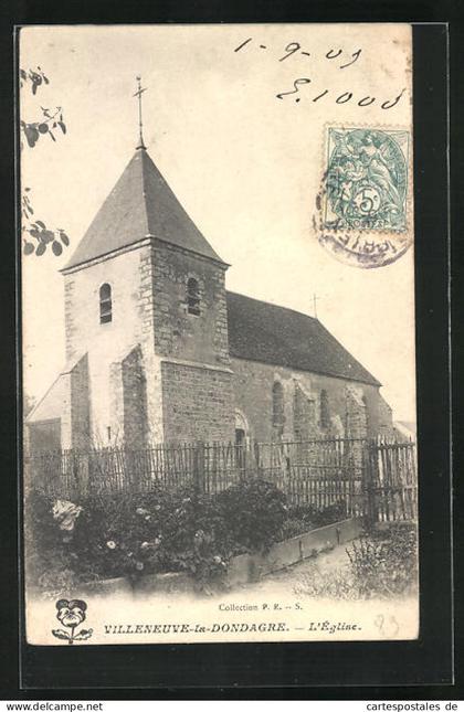 CPA Villeneuve-la-Dondagre, L`Église