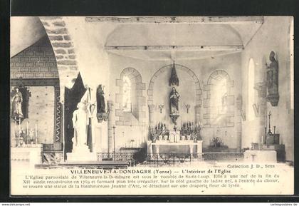 CPA Villeneuve-la-Dondagre, L`interieur de l`Eglise