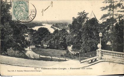 CPA Villeneuve Saint Georges Panorama vers Ablon
