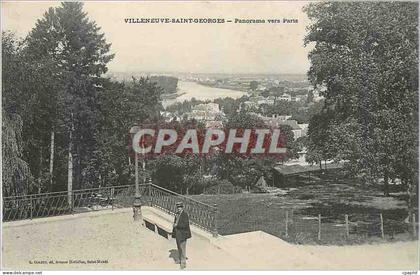 CPA Villeneuve Saint Georges Panorama vers Paris