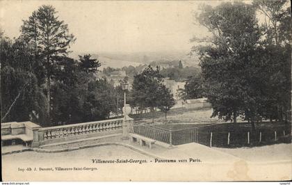 CPA Villeneuve Saint Georges Panorama vers Paris
