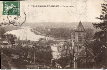 CPA Villeneuve Saint Georges Vue Sur Ablon