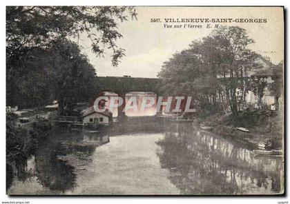 CPA Villeneuve Saint Georges Vue sur l'Yerres
