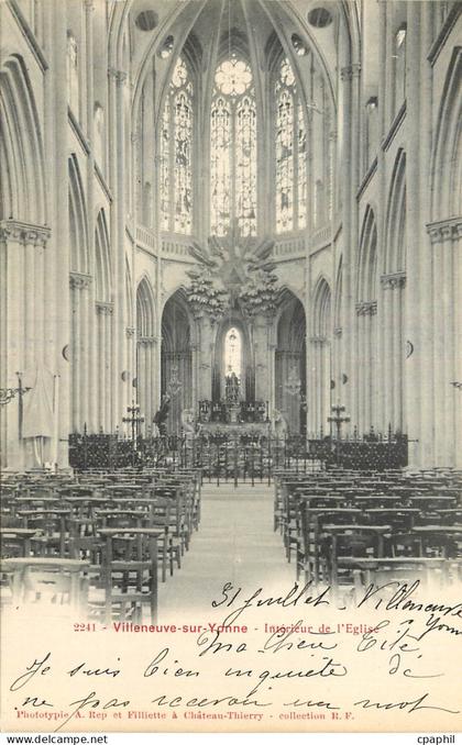CPA Villeneuve sur Yonne Interieur de l'Eglise