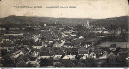 CPA Villeneuve sur Yonne Vue generale prise du Clocher