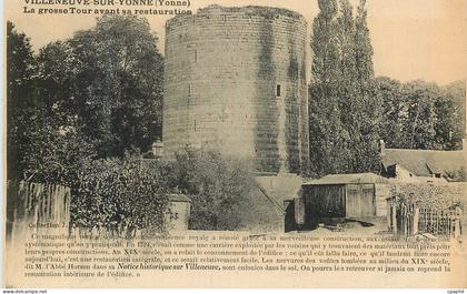 CPA Villeneuve sur Yonne (Yonne) La Grosse Tour avant sa Restauration