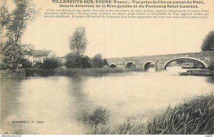 CPA Villeneuve sur Yonne (Yonne) Vue Prise de l'Ile en Amont du Pont