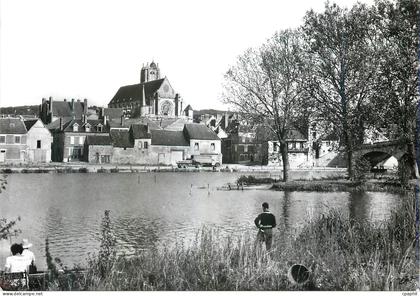 CPM Villeneuve sur Yonne Bords de l'Yonne Peche Pecheur