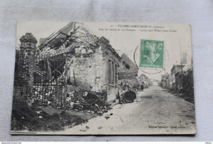 Cpa 1921, Villers Bretonneux, rue de Cachy et du Pressoir, Militaria, Somme 80