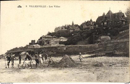 CPA Villerville Les Villas Enfants Velo