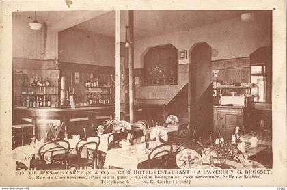 Carte publicitaire Villiers-sur-Marne Café Hotel Restaurant A l'Avenir
