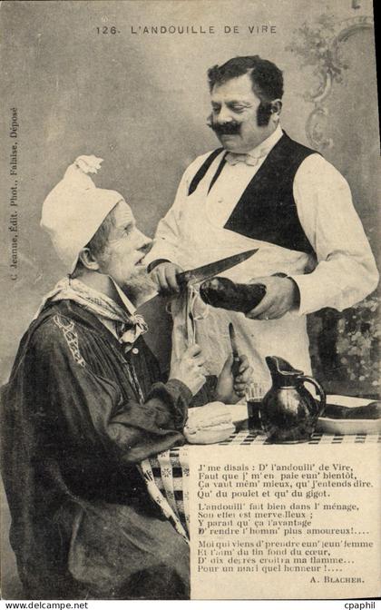 CPA Vire L'Andouille Folklore Cuisine