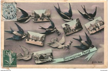 CPA  Carte postale France  Paris Souvenir multi vues 1907 VM63549ok