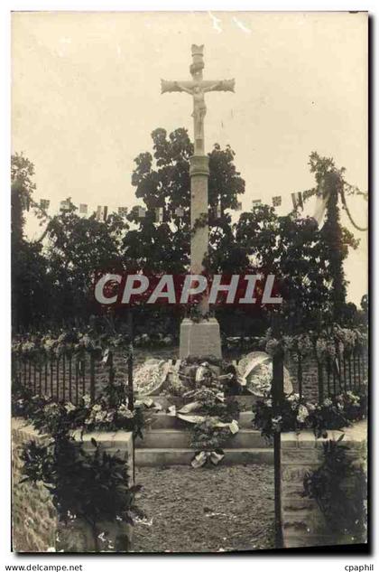 CARTE PHOTO Vitre Christ en croix Tombe