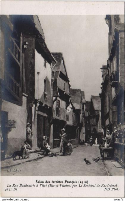 CPA VITRE La Rue Baudrairie a Vitre par Le Senechal de Kerdreoret (1251135)