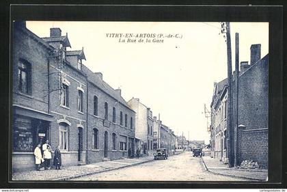 CPA Vitry-en-Artois, La Rue de la Gare