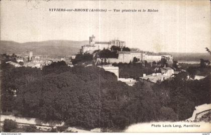 CPA Viviers sur Rhone (Ardeche) Vue generale et le Rhone