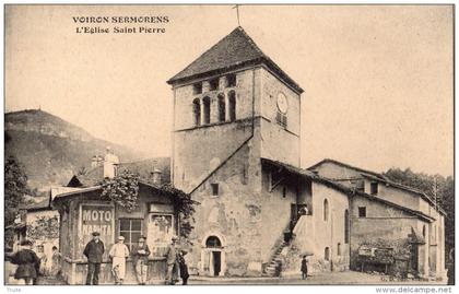 VOIRON SERMORENS  L'EGLISE SAINT-PIERRE ANIMEE  PUBLICITE MURALE MOTO NAPHTA