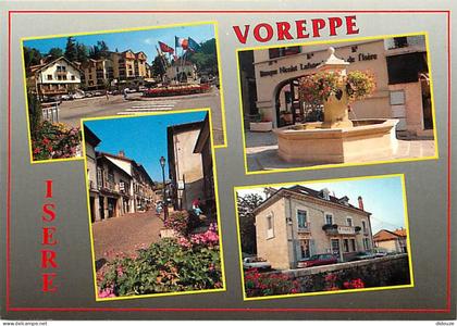 38 - Voreppe - Multivues - Le centre ville, la fontaine, la mairie et la rue piétonne - Carte Neuve - CPM - Voir Scans R