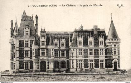 CPA Vouzeron Le Chateau Facade de I Entree