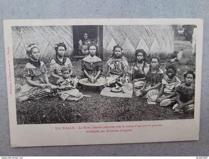 ile wallis et futuna , le kava , boisson préparé avec la racine d'une plante poivrée , dos 1900