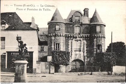 CPA Yerres Le Chateau Place et Fontaine du Taillis