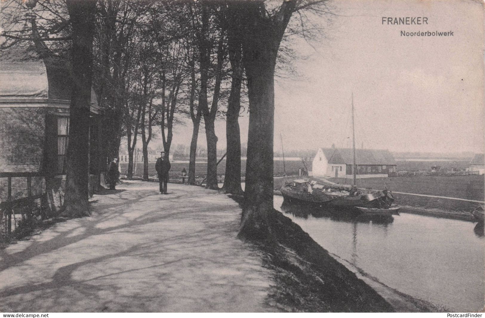 Franeker Noorderbolwerk Antique Ship Boat Holland Postcard
