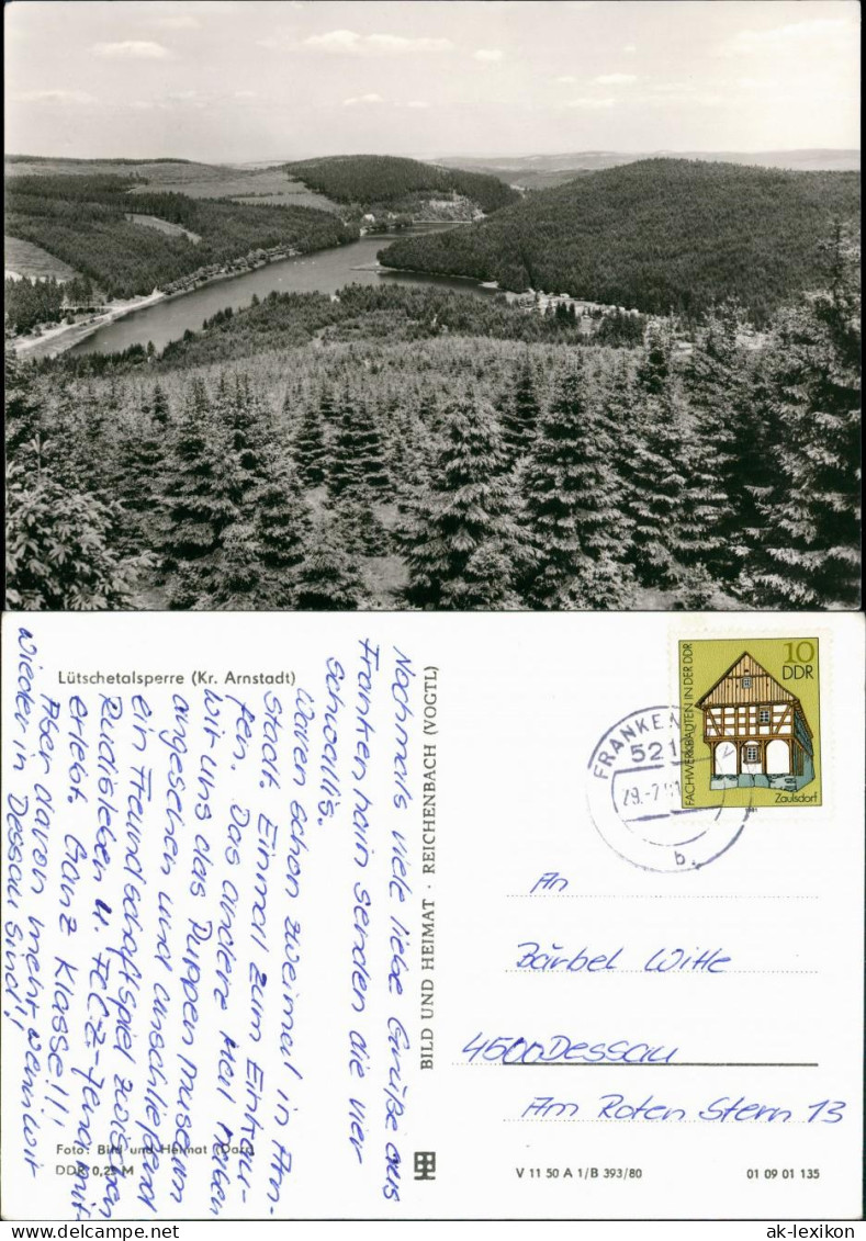 Frankenhain Lütschetalsperre Kr. Arnstadt DDR Postkarte 1981/1980