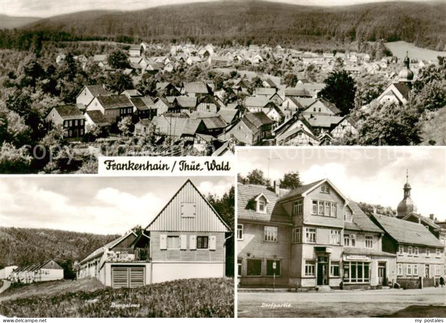 Frankenhain Thueringen Panorama Bungalows Dorfpartie