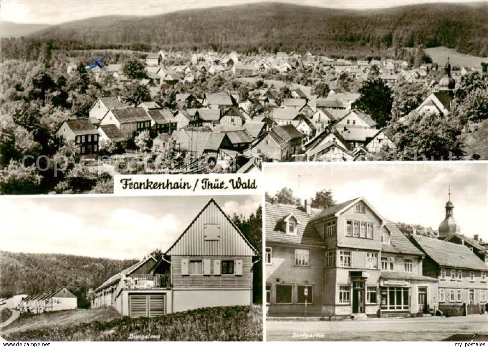 Frankenhain Thueringen Panorama Bungalows Dorfpartie
