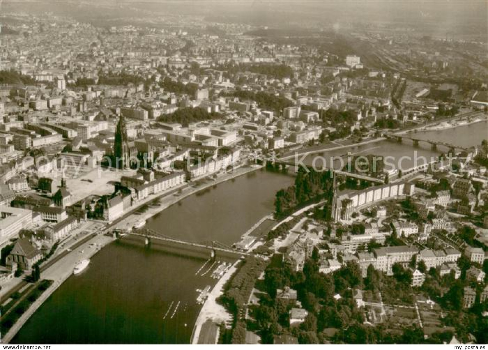 Frankfurt Main Fliegeraufnahme Main-Panorama