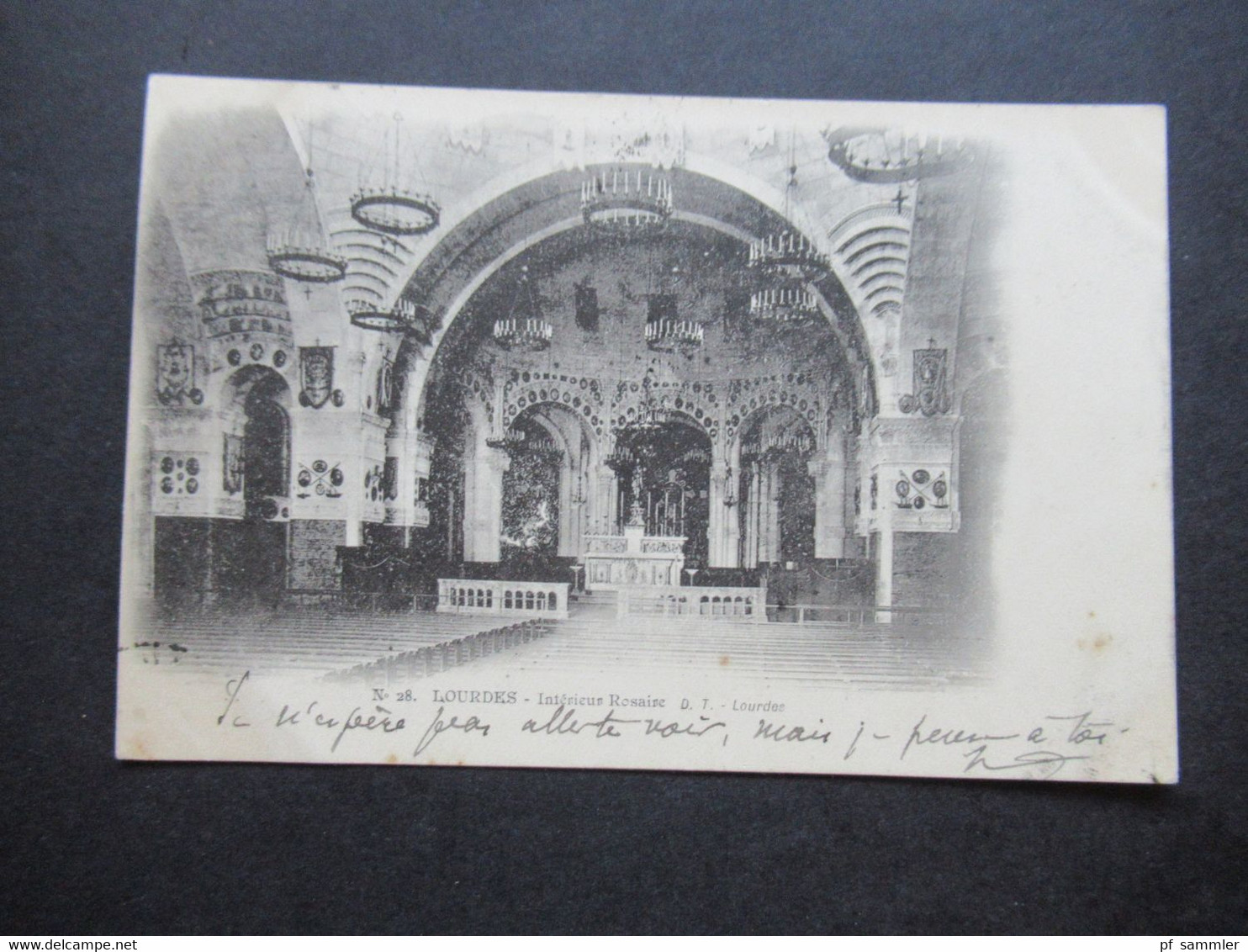 Frankreich 1901 AK Lourdes Interieur Rosaire D.T. Lourdes nach Pau gesendet