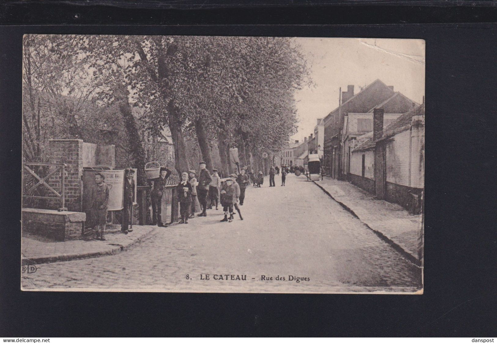 Frankreich France AK Le Cateau Rue des Digues 1914