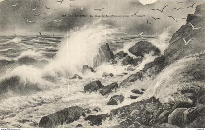 CPA Havre Le Cap de la Heve un Sour de tempete