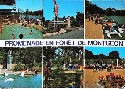 ► LE HAVRE - 76 - Forêt de Montgeon Multi-vues Piscine Camping Pédalos Joueurs de Boules Cpsm