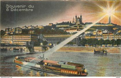 CPA Souvenir du 8 Decembre Lyon Bateau