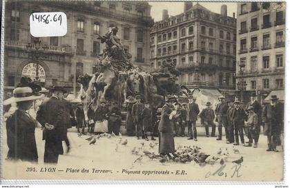 LYON 1- PLACE DES TERREAUX- PIGEONS APPRIVOISES